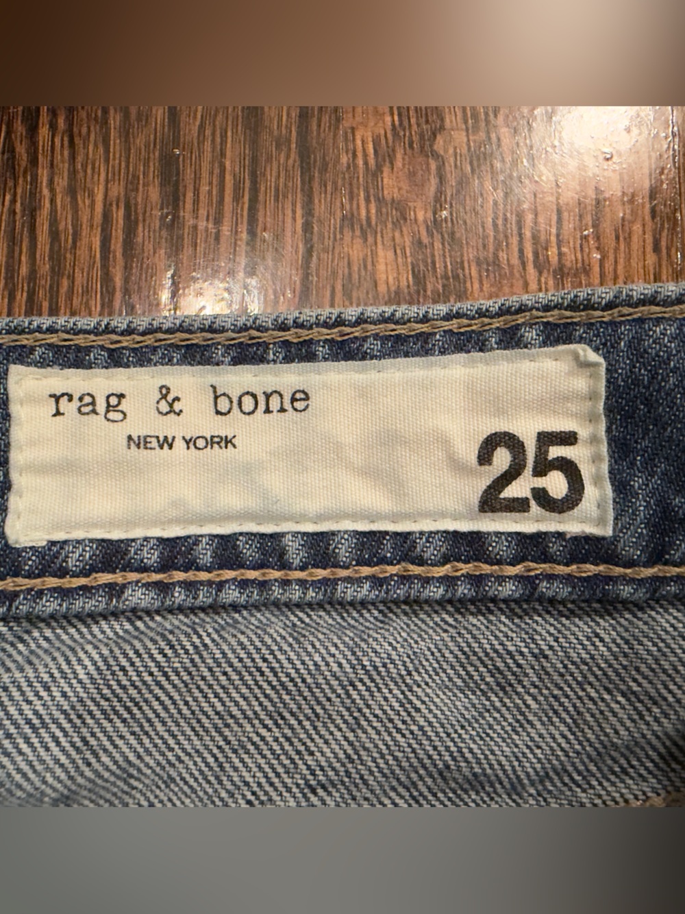 Rag & Bone Classic Medium Blue Wide-Leg Women's Jeans , size 25